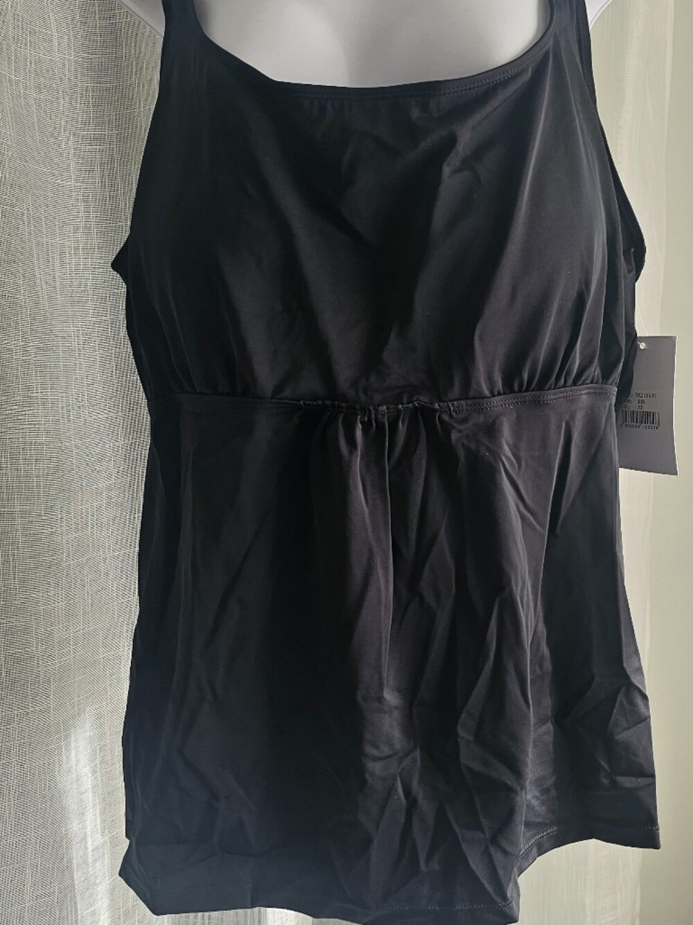 Fullfitall Black Flared Tankini Top Black Size 22 NWT